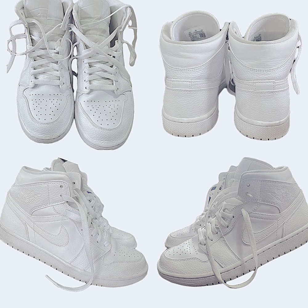 USED-Size 10.5 Air Jordan 1s All White(NO BOX)